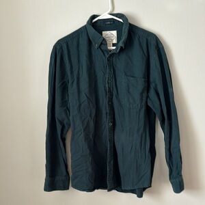 St. John's Bay Green Flannel Casual Button Down Shirt